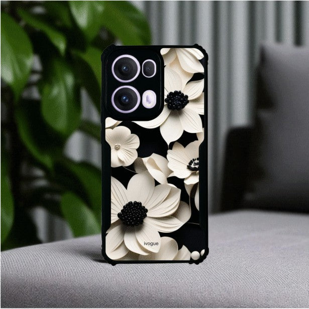 Black & Bloom Mobile Cover For Oppo Reno 13 Pro