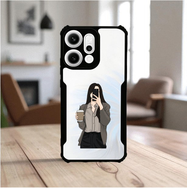 Coffee Girl Mobile Cover For OPPO Reno 14