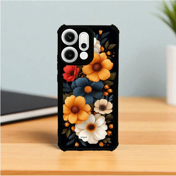 Retro Petals Mobile Cover For OPPO Reno 14 Pro