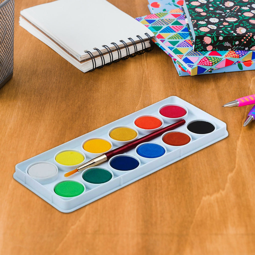 Camel Water Colour Cakes 12 Bright Shades with Free Brush
