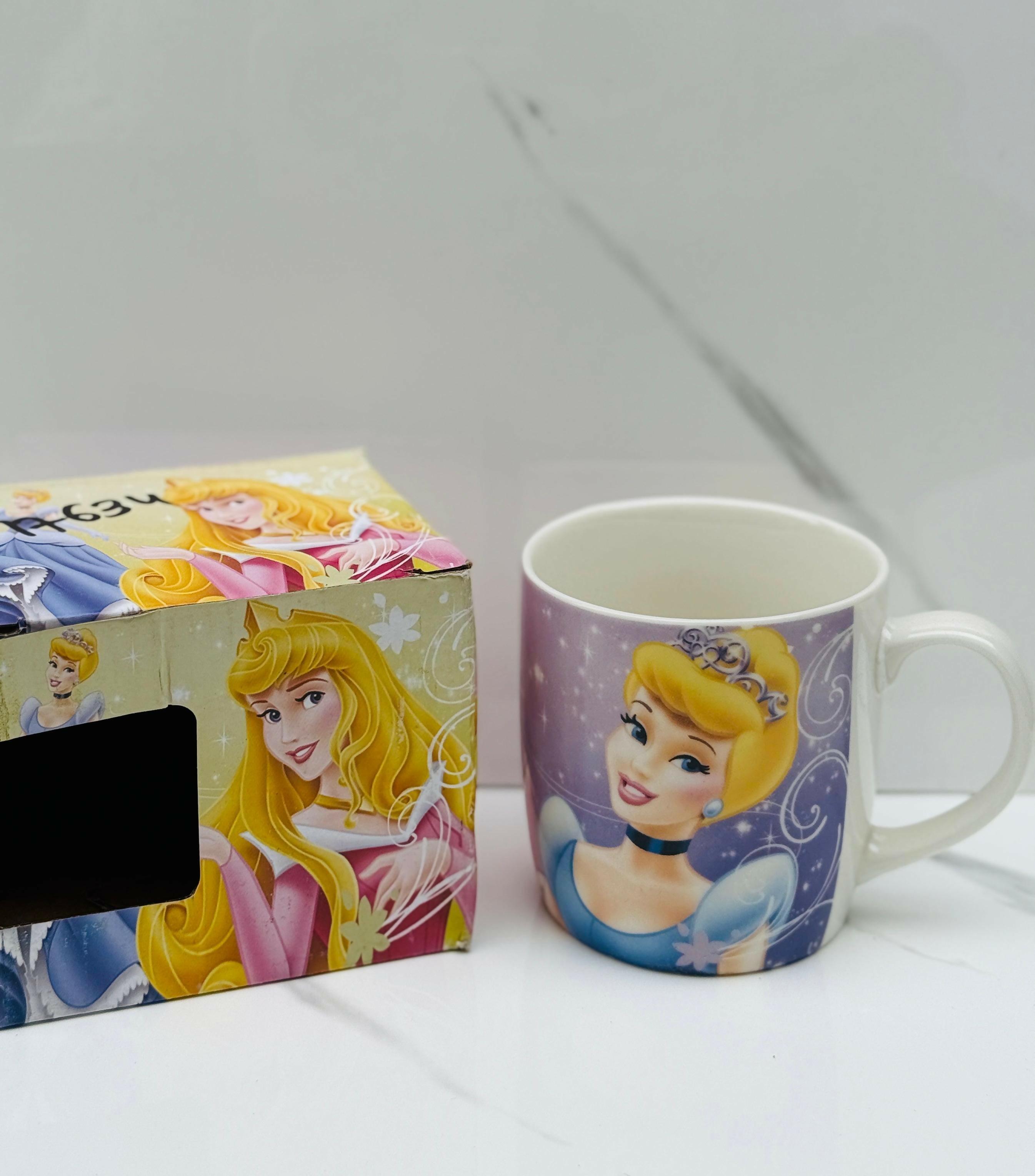 Colorful Cartoon Princess-Themed Ceramic Mug with Gift Box – Kids Drinking Cup with Printed Design – Ideal for Gifting & Everyday Use