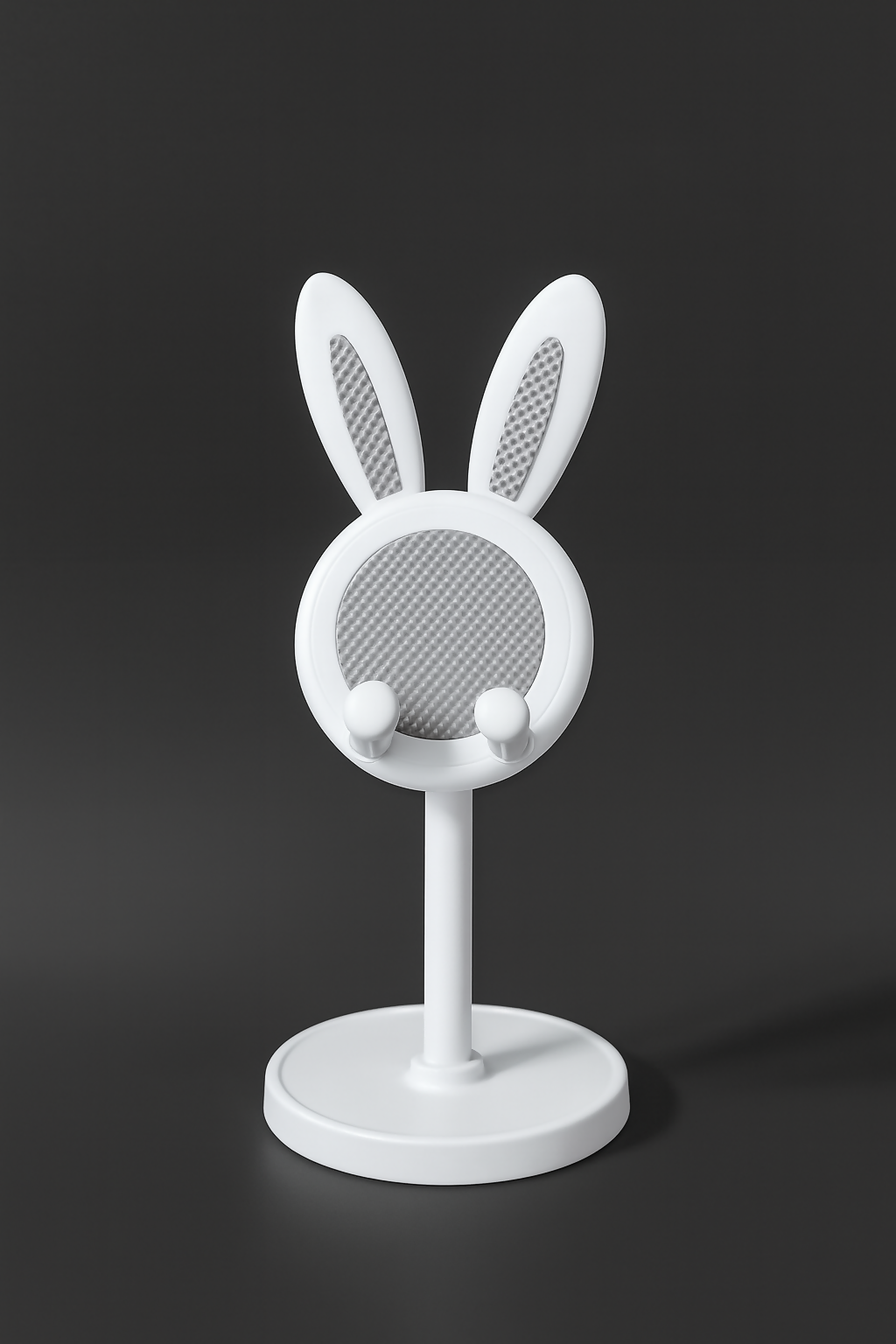 White Bunny Ear Tabletop Headphone Stand – Cute Desktop Headset Holder with Dual Hooks and Non-Slip Base for Gaming, Office, and Home
