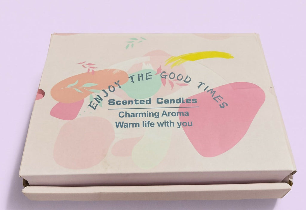 Luxury Scented Square Candle Set of 12 with Crystals & Dried Flowers | Aromatherapy Jar Candles for Home Decor, Spa & Gifting