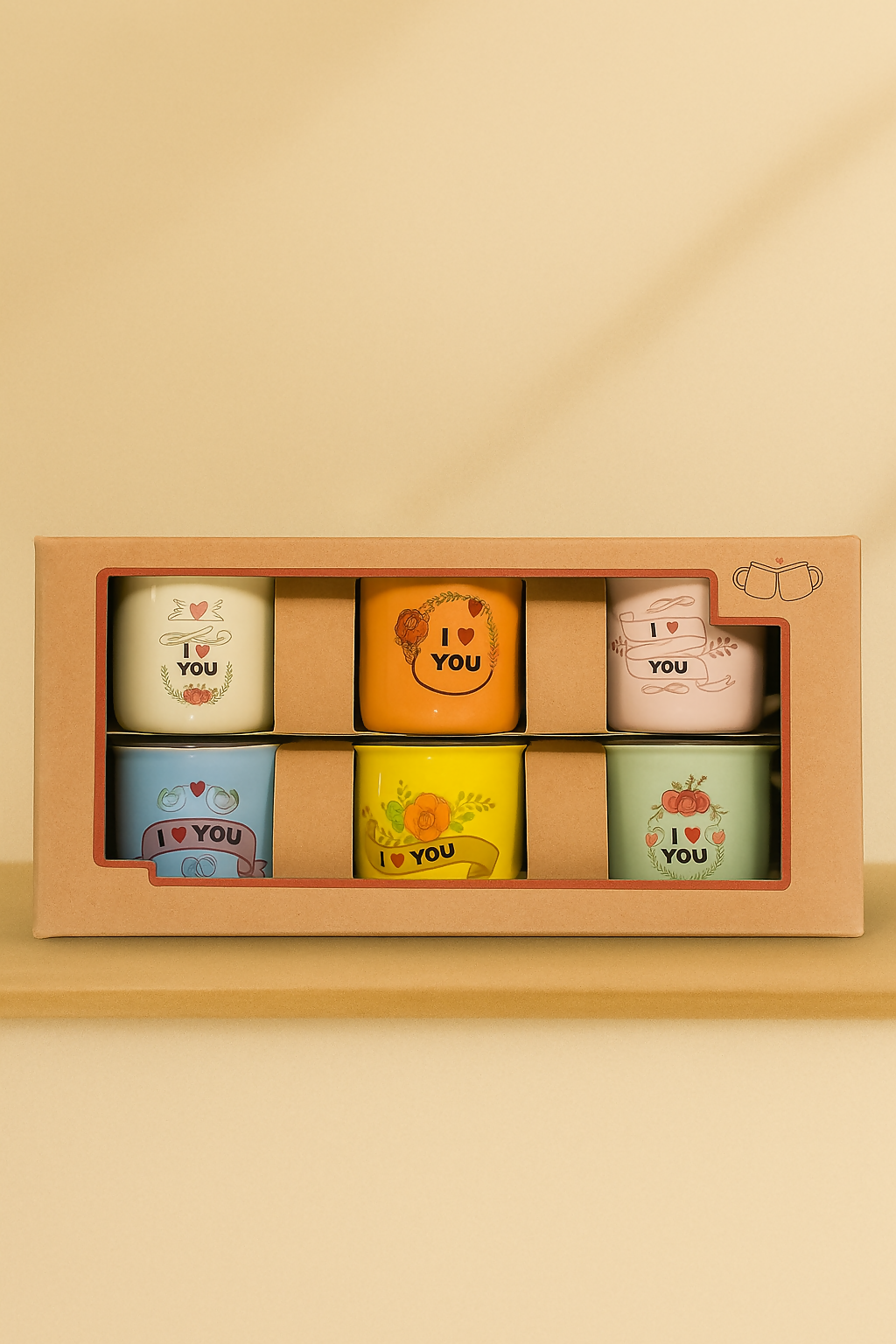 LoveBloom Ceramic Mug Gift Set (Set of 6) Gifts Mug Bulk Motivational Cups Set 6oz Coffee Mugs with Handle Enamel Tumbler for Nursing Graduation Doctor Student School Thank You Gift(Multicolor,6 Pcs)