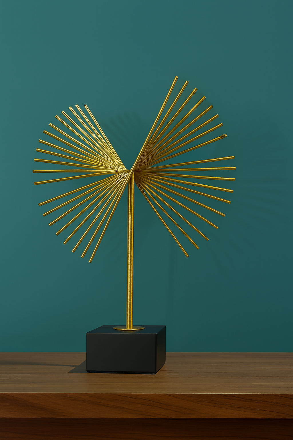 HOME DECOR Golden Abstract Metal Spiral Sculpture Showpiece for Home & Office Decor