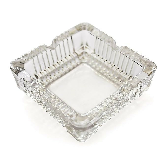Luxury Glass Ashtray Glass Square Ashtrays for, Home, Office and Deck Decoration Crystal Clear Glass Ashtray for Cigarette,This Smocking Tray is Big Enough and Premium in Quality