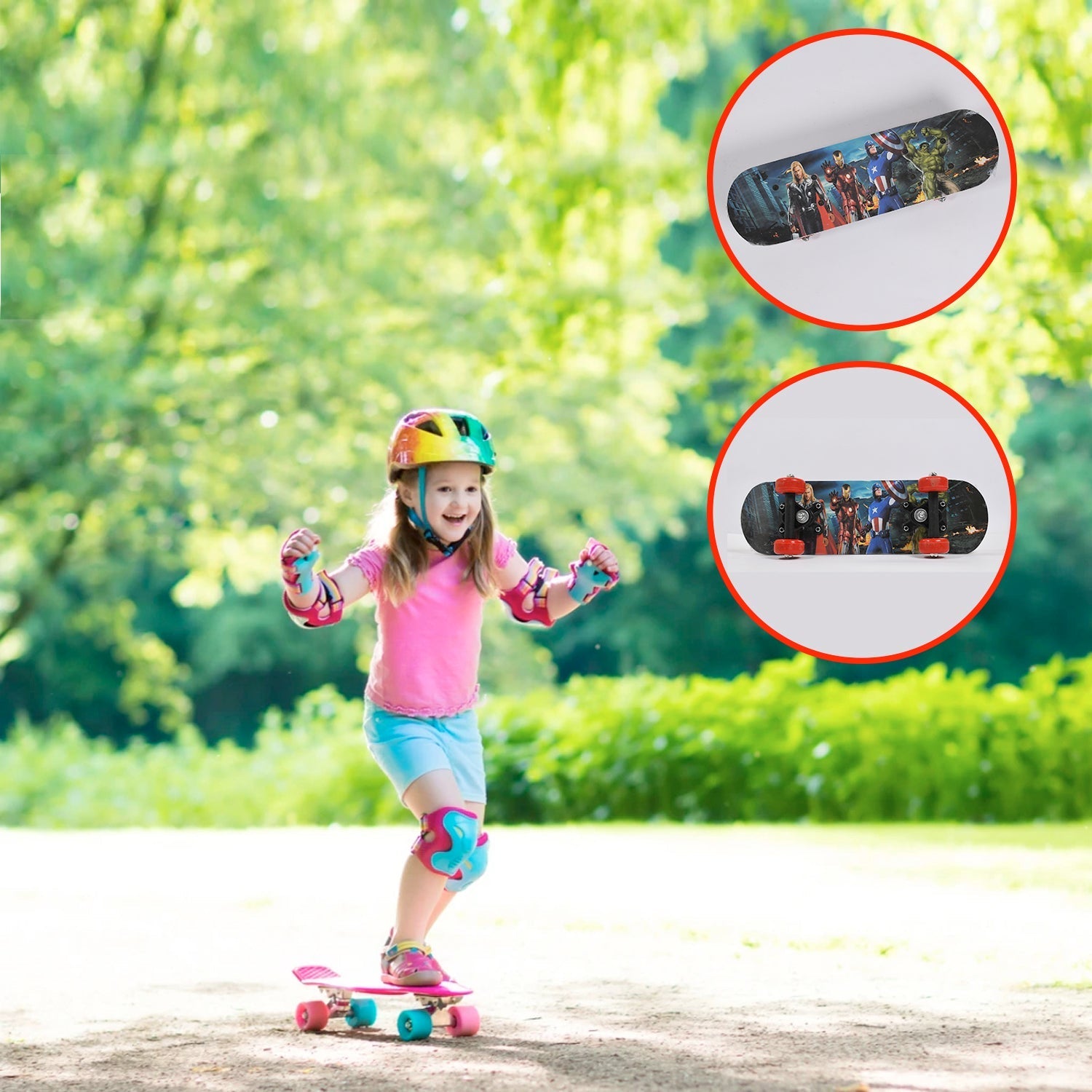 Knx Lightweight Wood Skateboard for Kids, Teens, Adults