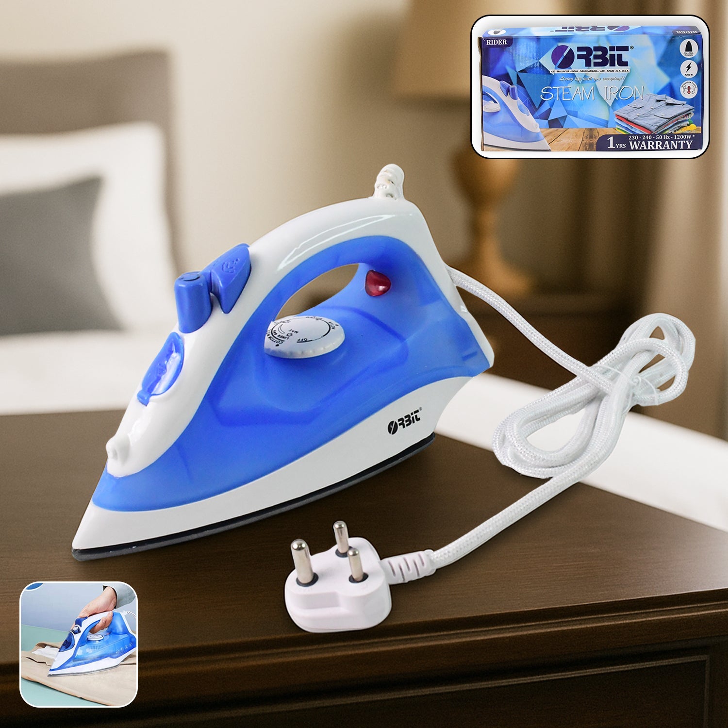 Orbit High-Performance 1200W Steam Iron (1 Pc)