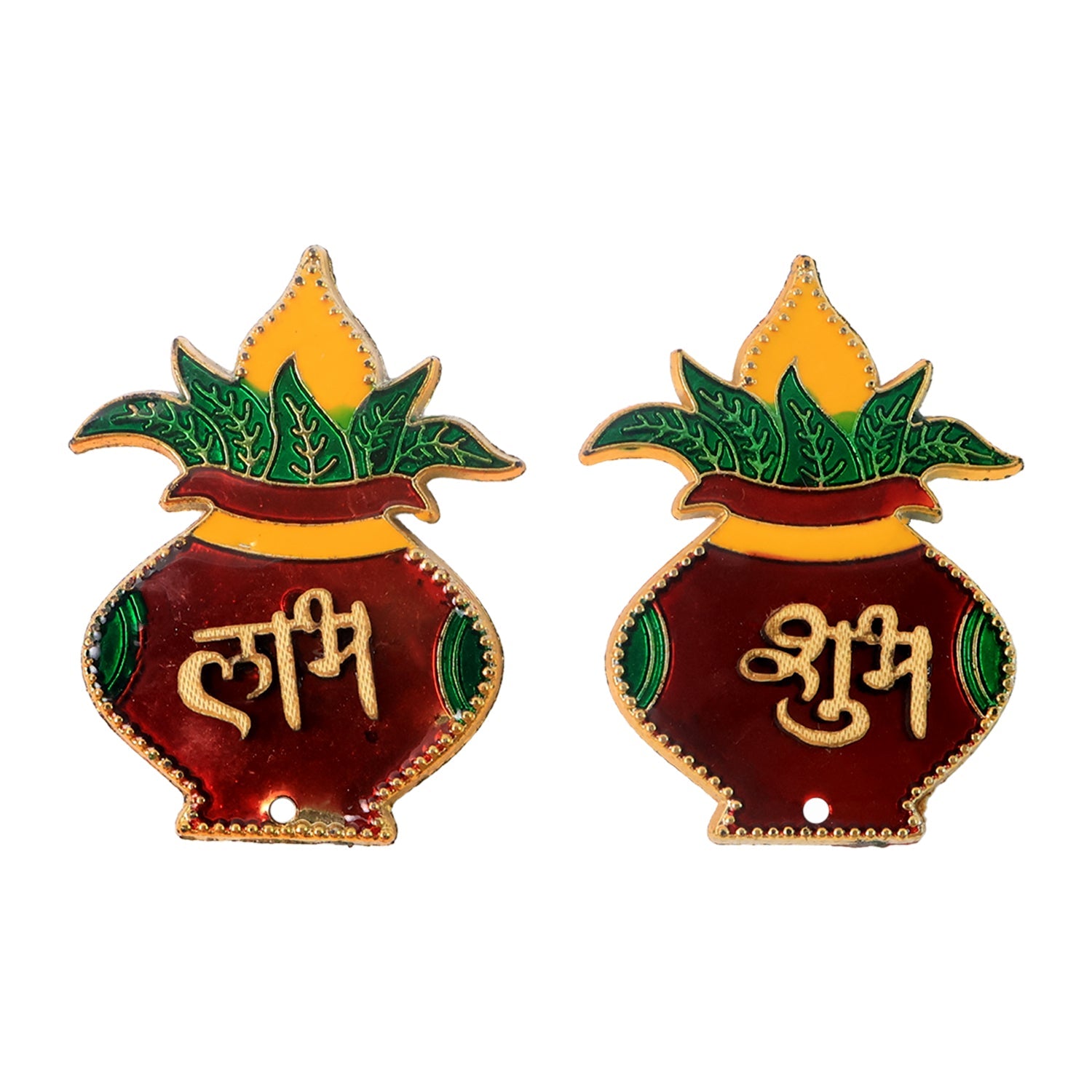 Shubh Labh Kalash Shaped Wall Hangings (2 Pc)