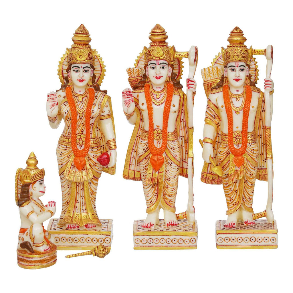 Ram darbar Idol Sita Statue Hanuman Laxman Idol Antique Finish Home Décor Marble God Statue