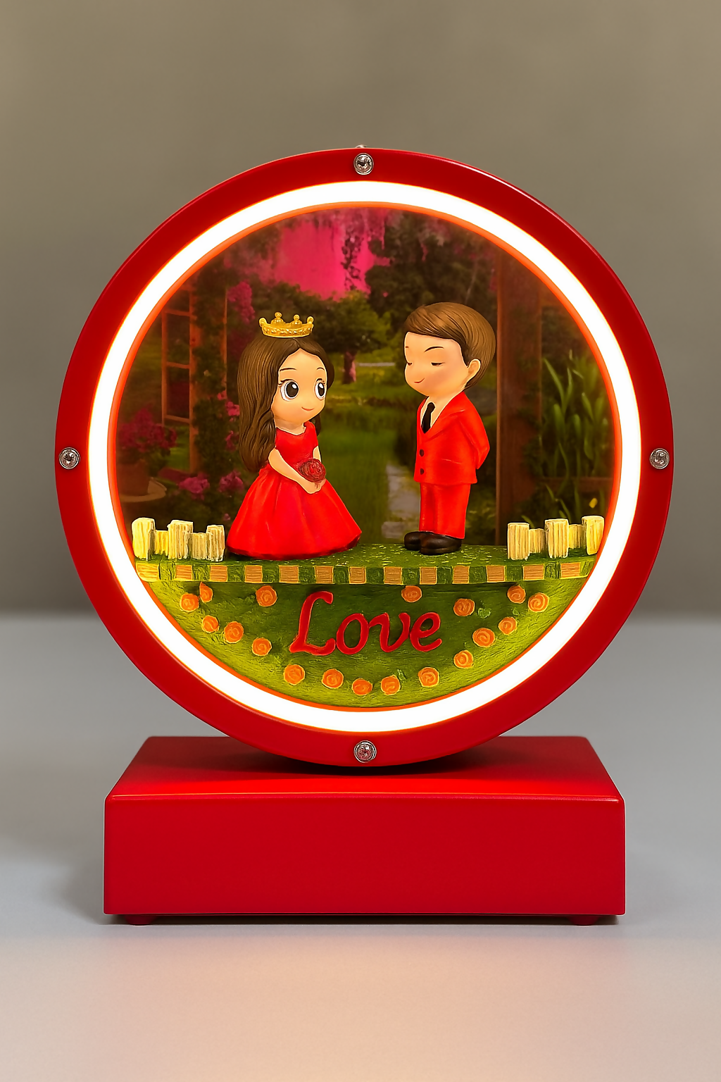 Royal Love Glow Frame Creative Love Couple Light Gift Set, Anniversary Christmas New Year Valentine's Decorative Showpiece