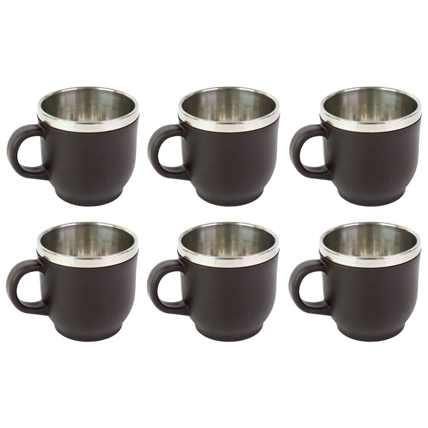Apex Premium Double Wall Stainless Steel Cappuccino Mug Gift Set (6 Pc / 100 ML)