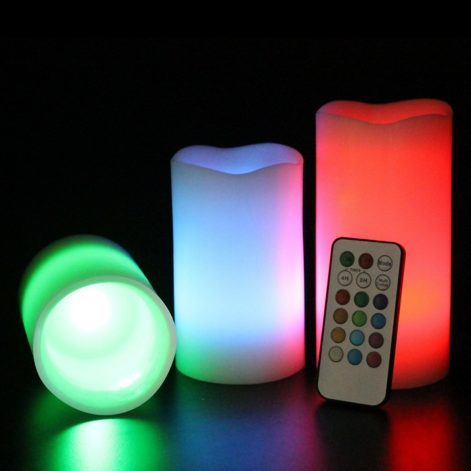LED Flameless Candles with Remote – Multicolor Changing Set OF 3 LED Candles with Remote Control Set of 3 Color Changing Flameless Smokeless Candles, Perfect for Home Decoration, Christmas, Birthday, Diwali, Battery Operated LED Candle Lights