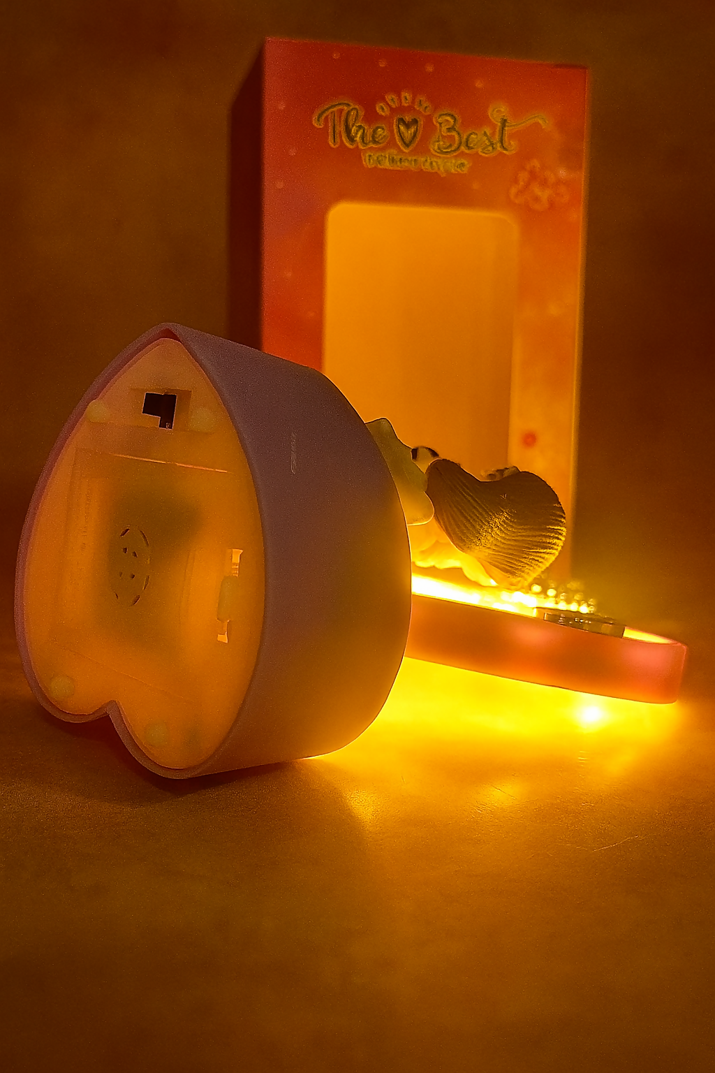 Romantic Lavender LED Couple Showpiece with Heart Frame & Pearl Charms | Battery Operated Love Figurine Night Lamp | Wedding Anniversary Valentine Gift Home Decor