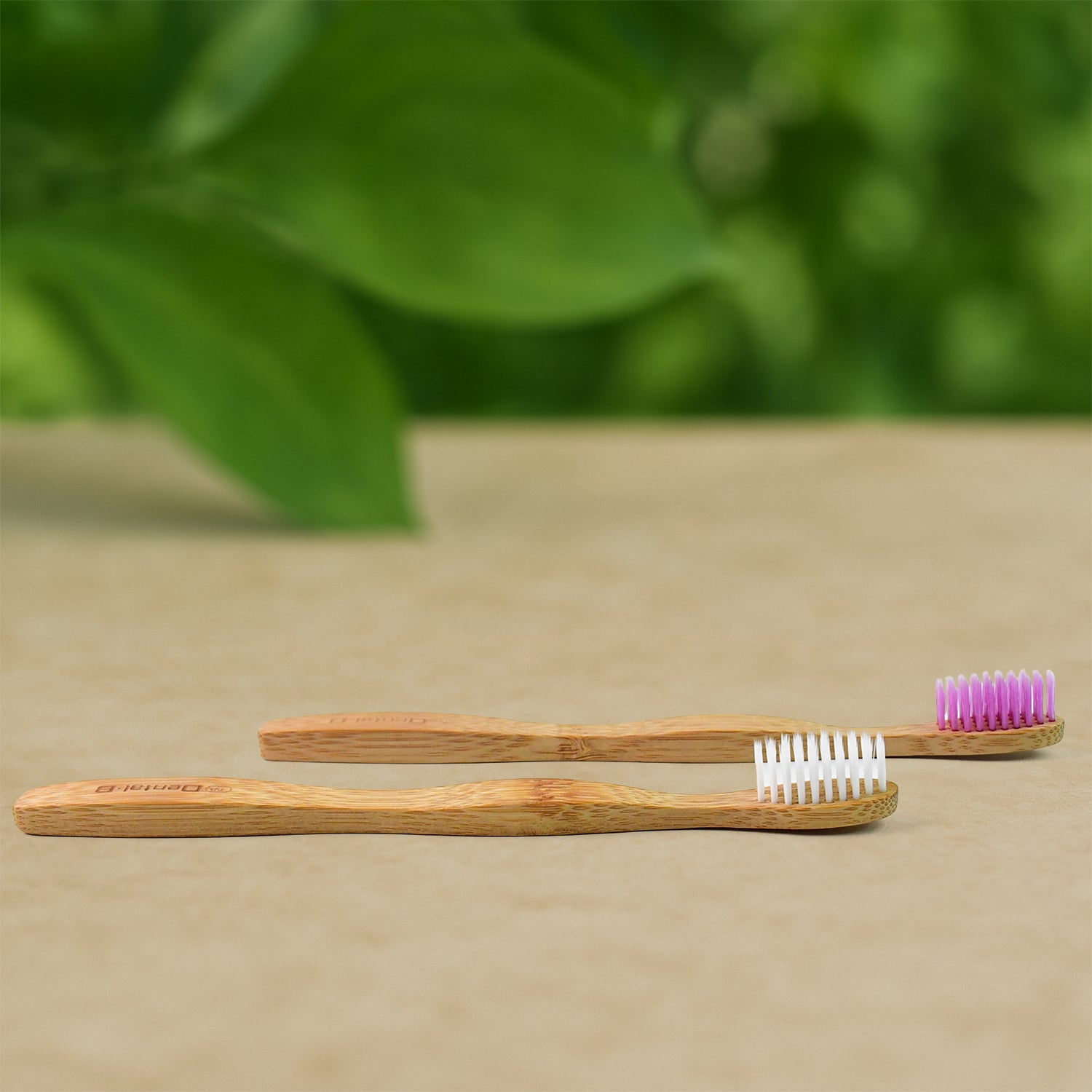 Eco-Friendly Natural Bamboo Toothbrush with Medium Bristles (2 Pc)