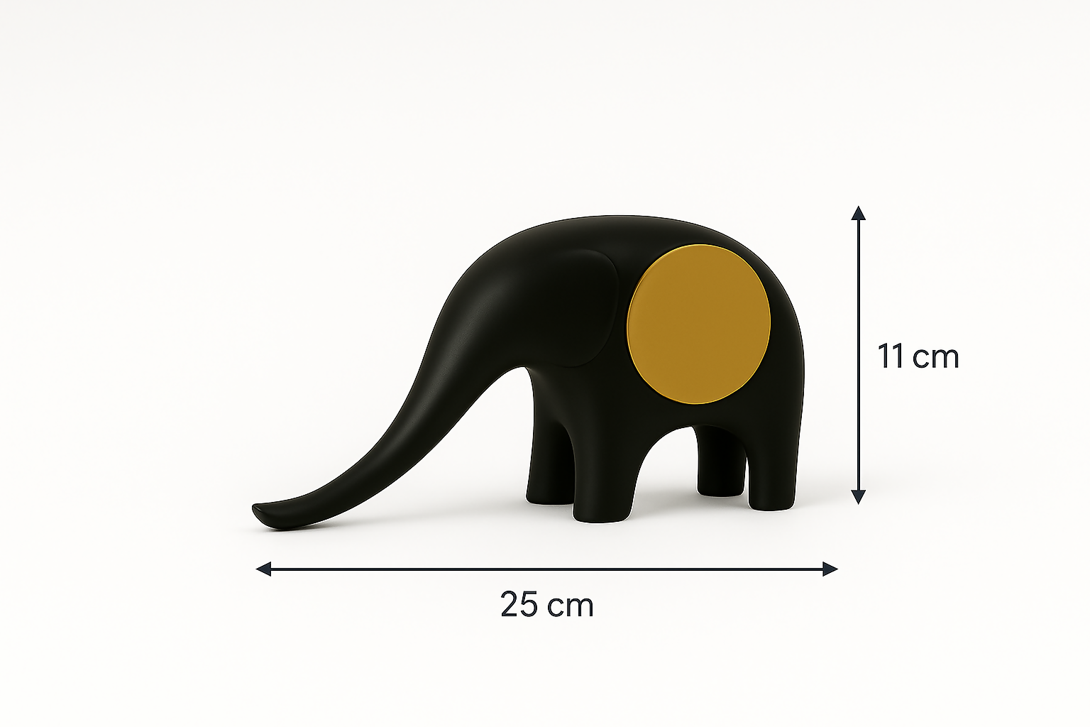 HOME DECOR Black Elephant Figurine with Gold Accent – Modern Resin Decorative Showpiece