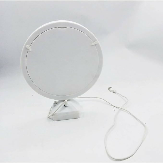 Customized Round LED mirror Photo Frame Lamp with White Base – Personalized Night Light for Couples with Glowing Effect – Romantic Tabletop Décor Gift for Anniversaries, Weddings, Valentine's Day & Special Occasions