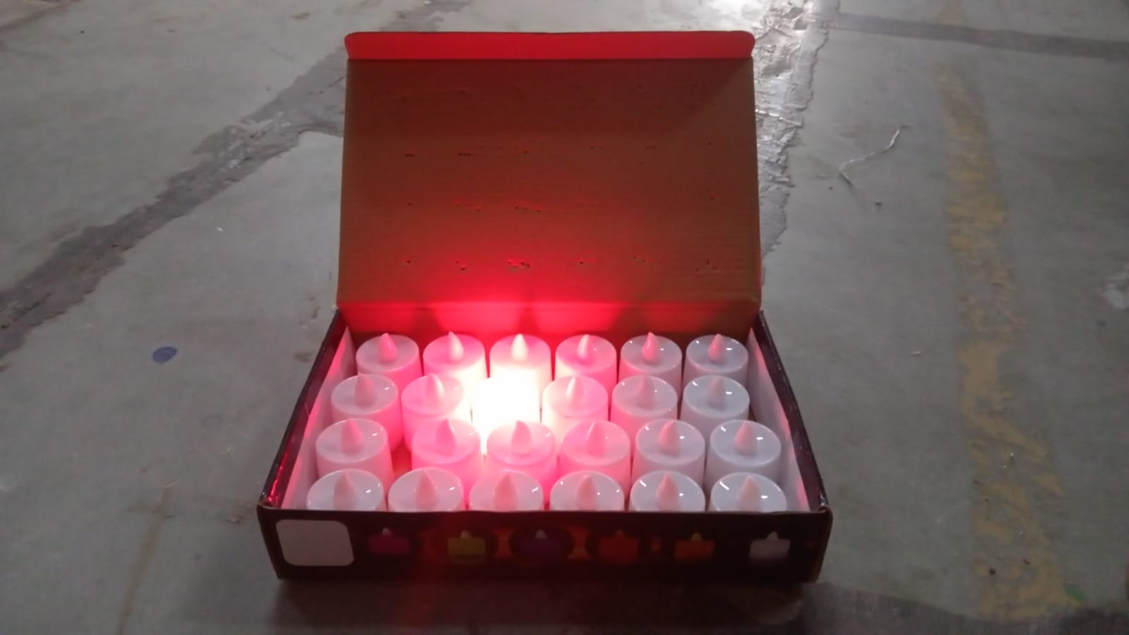 Red LED Tealights – Smokeless Flameless Candles for Home Décor, Diwali (24 Pcs)