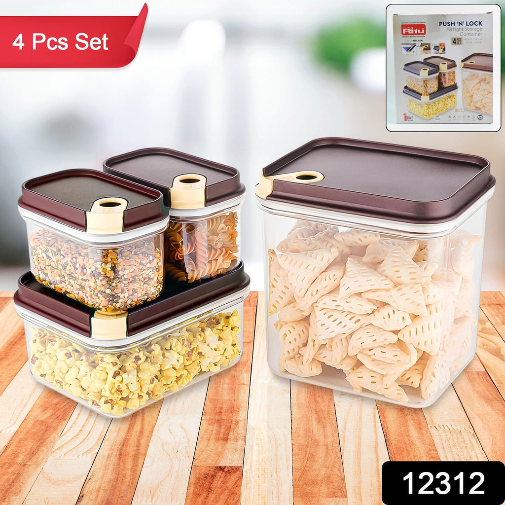 Ritu Push 'N' Lock Airtight Food Storage Container Set (4 Pc)