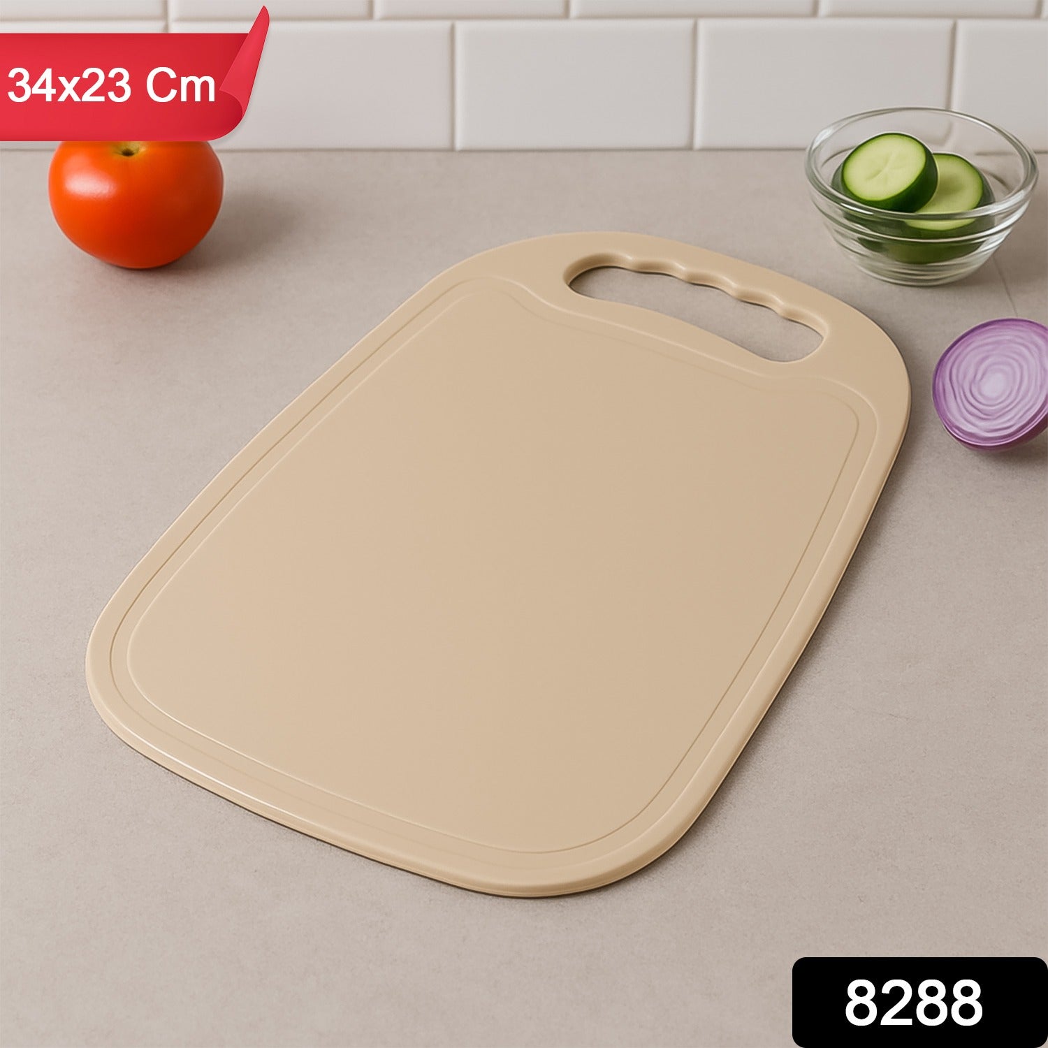 Durable Plastic Chopping Board 34x23 cm (1 Pc)