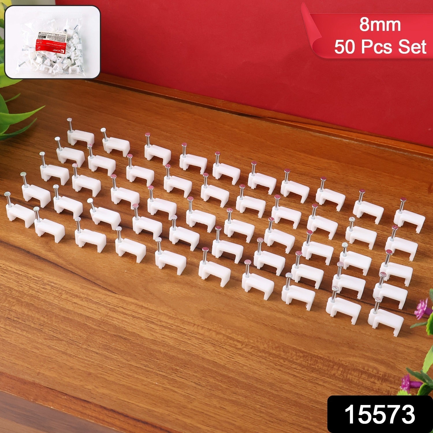 8mm Nail Cable Clips Set (50 Pc)