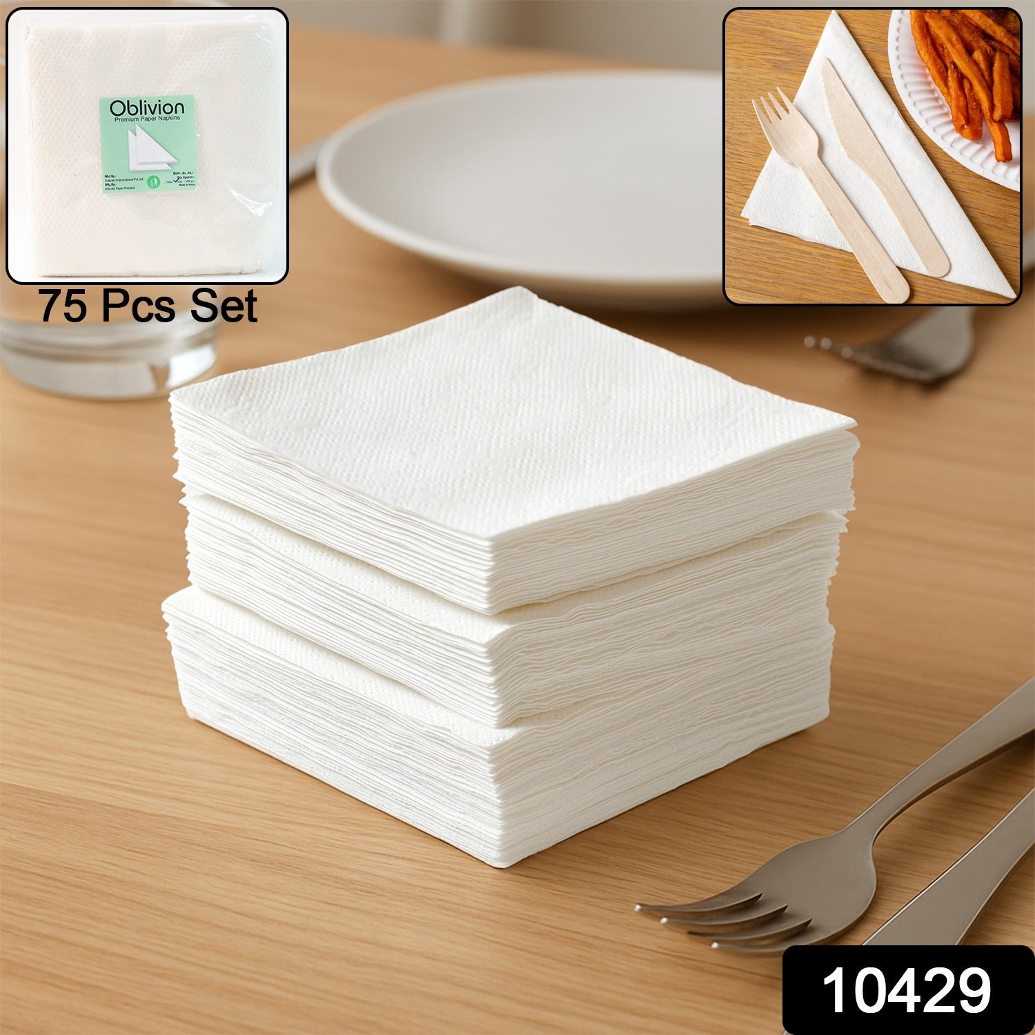 Soft & Absorbent Disposable Tissue Napkins  / Paper (75 Pc)