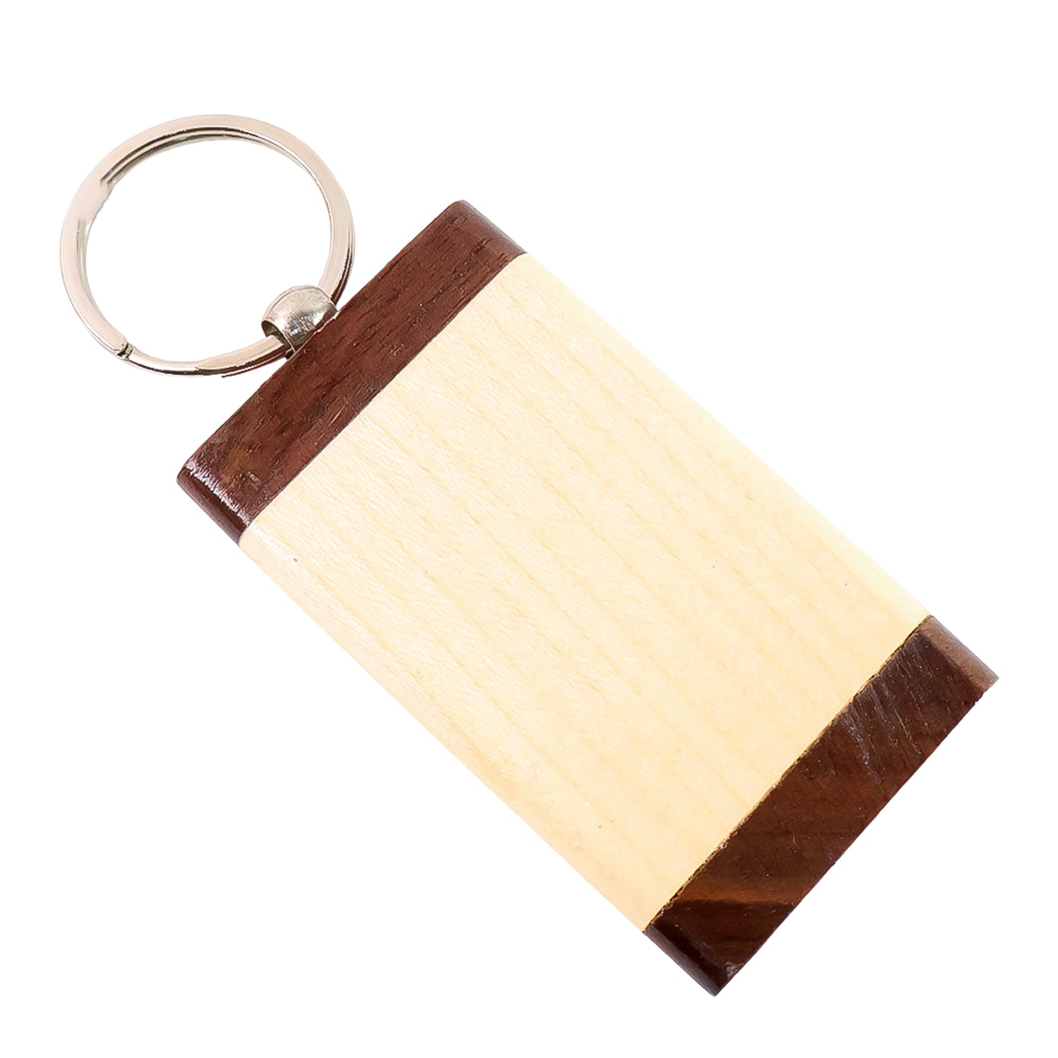 Premium Wooden Keychain with Dual Tone Finish (1 Pc)