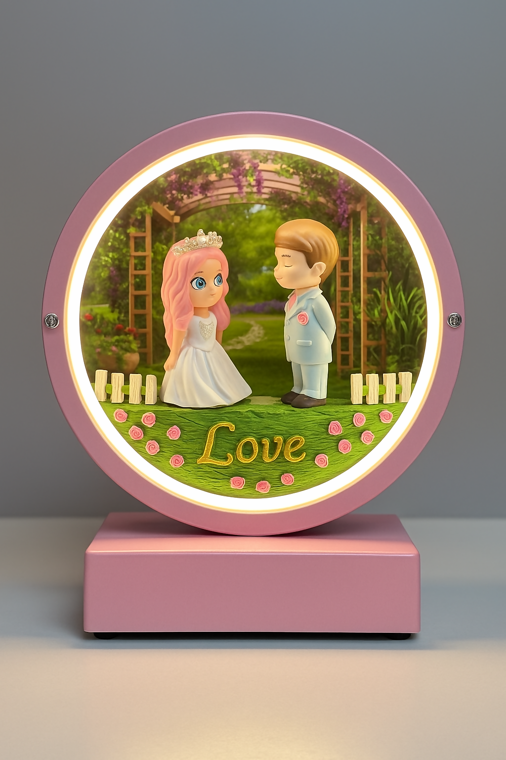Romantic Garden Love Lamp romantic couple showpiece wedding couple figurine love LED night lamp bride and groom statue valentine gift decor heart love light kissing couple tabletop decor purple romantic light couple anniversary gift glowing love