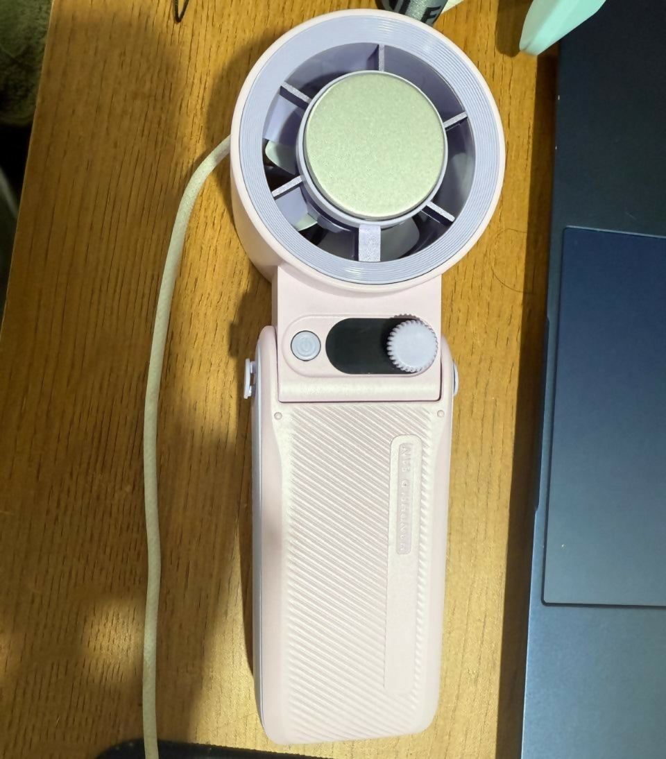 Portable Handheld Electric Fan with Cooling Metal Plate | 6000mAh Rechargeable USB Fan | Adjustable Speed Levels | Foldable Mini Desk & Travel Fan with Digital Display for Home, Office, Outdoor