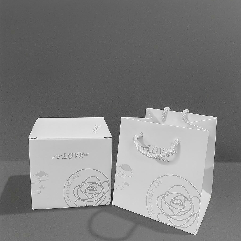 Luxury White Rose Jewelry Box with Transparent Dome – Artificial Rose with Hidden Jewelry Storage, Premium Gift Bag & Box for Women, Elegant Wedding, Anniversary, Valentine’s Day, Birthday & Proposal Gifts