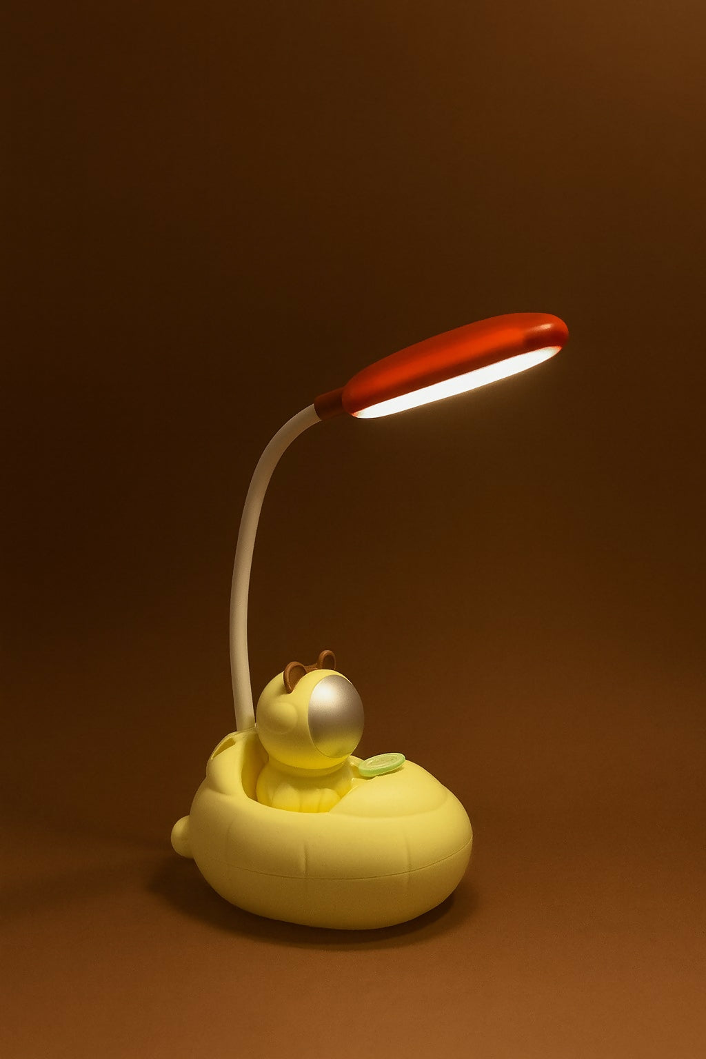 Adorable Astronaut Night Lamp with LED Desk Light – USB Rechargeable, 360° Flexible Hose, Eye-Caring Reading Light for Kids Bedroom, Study Table & Home Décor