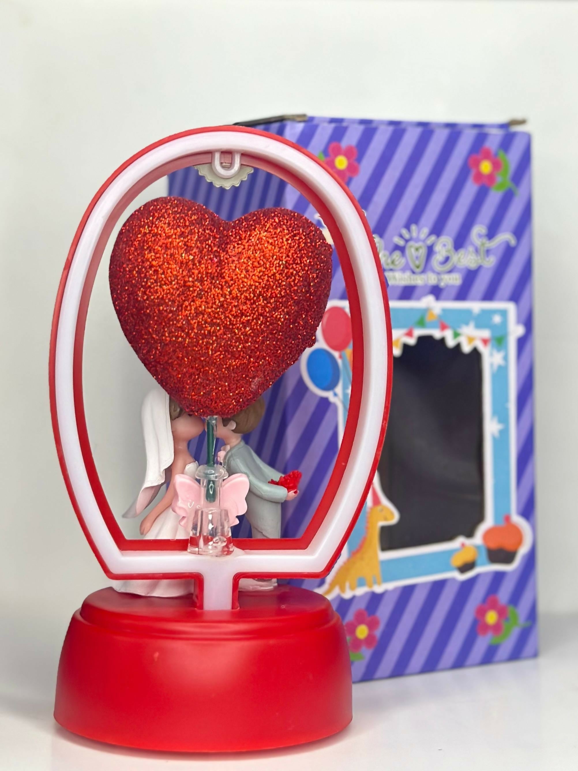 Royal Red Wedding Love Lamp Creative Love Couple Light Gift Set, Anniversary Christmas New Year Valentine's Decorative Showpiece