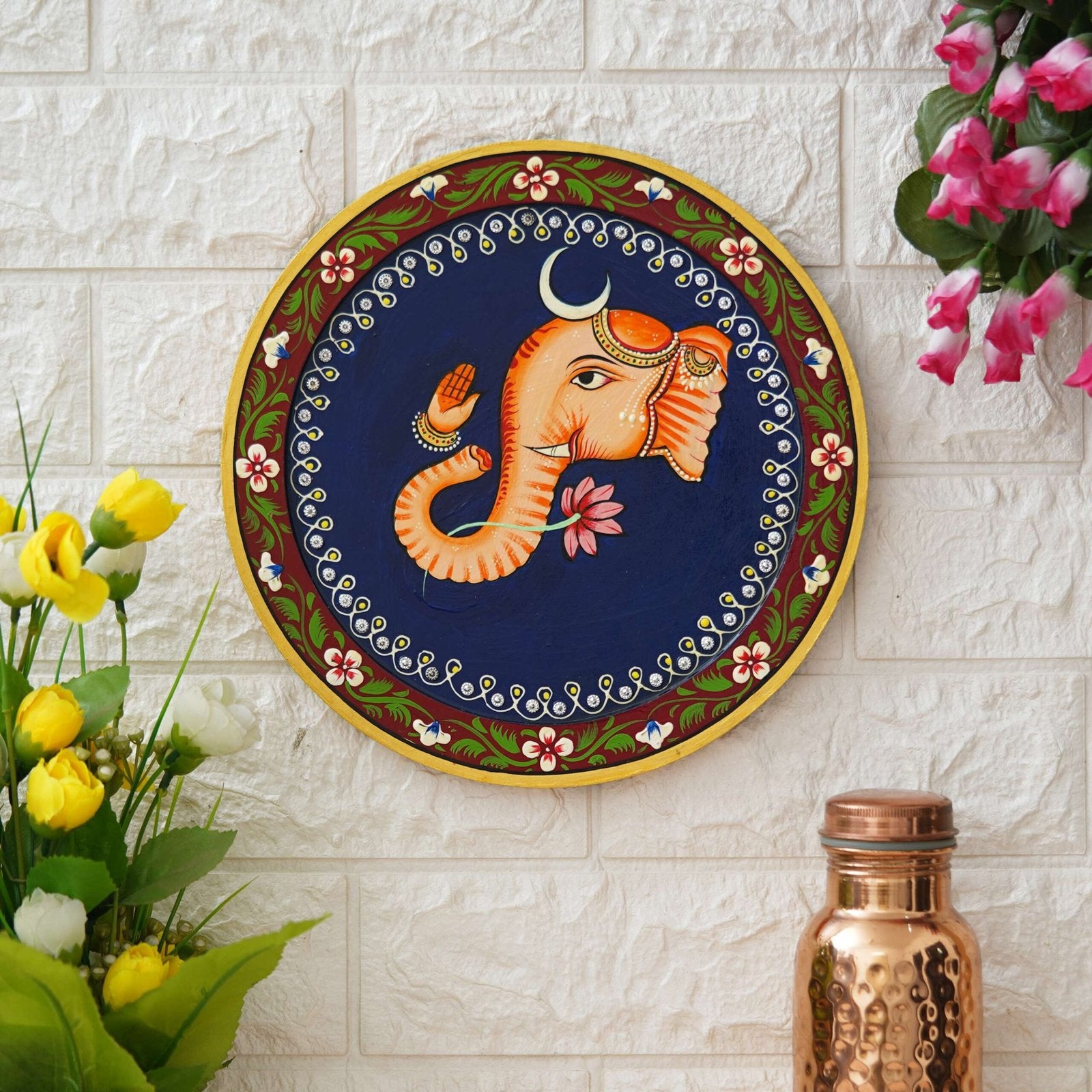 Hand-Painted Ganesha Pichwai Wall Plate