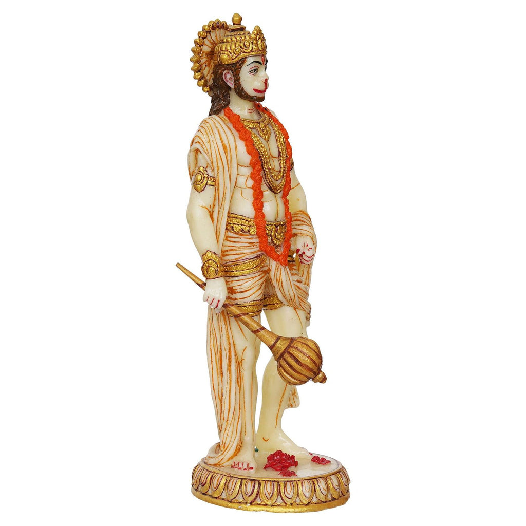 Marble Standing Hanuman Ji murti for Pooja Room Standing Hindu Lord Hanuman Statue for Home Temple Hotel Pooja Bajrangbali Idol Bala Ji Murti Best for Gift