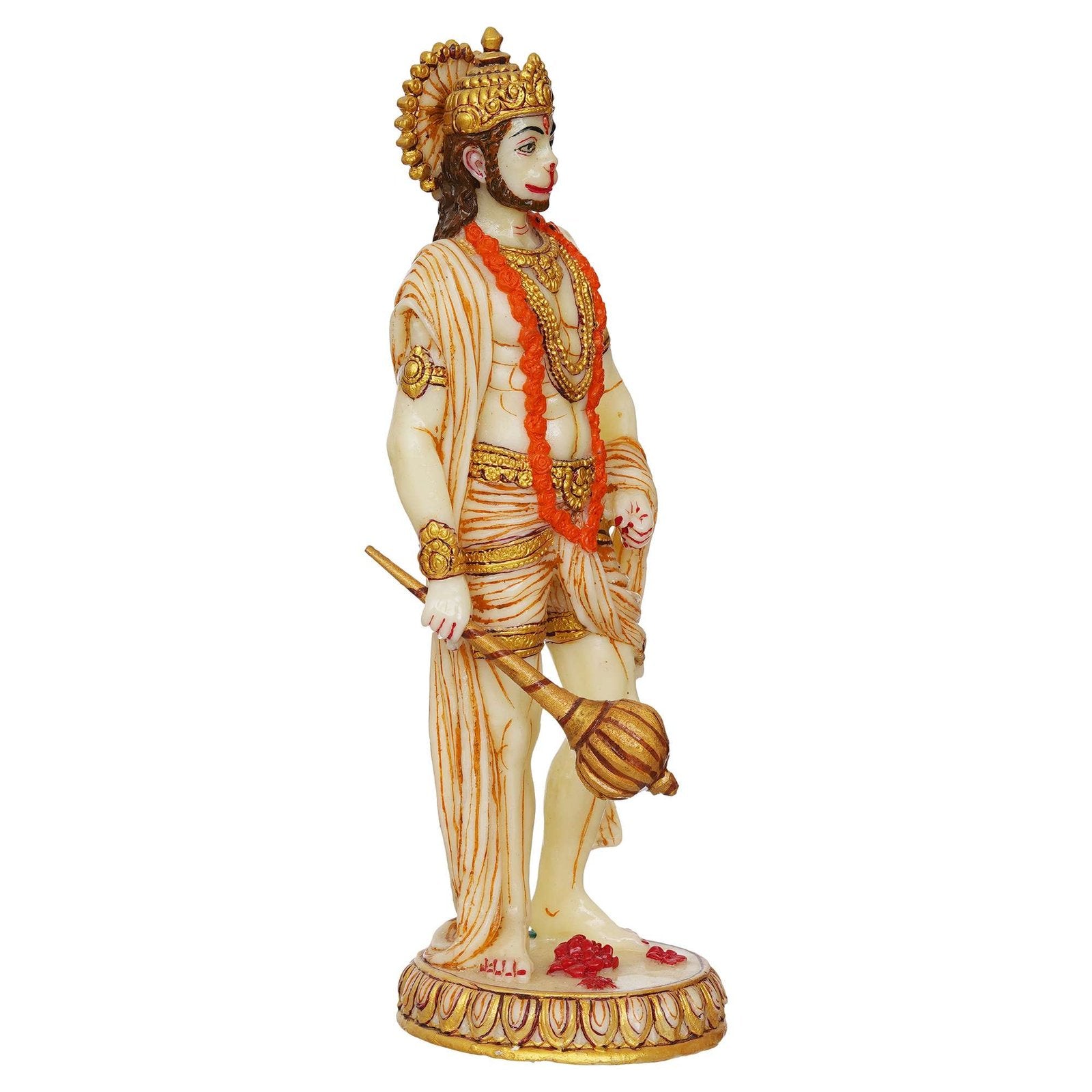 Marble Standing Hanuman Ji murti for Pooja Room Standing Hindu Lord Hanuman Statue for Home Temple Hotel Pooja Bajrangbali Idol Bala Ji Murti Best for Gift