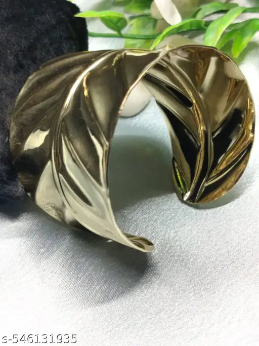 Goldplated Fancy Partywear Leafshaped Bracelet