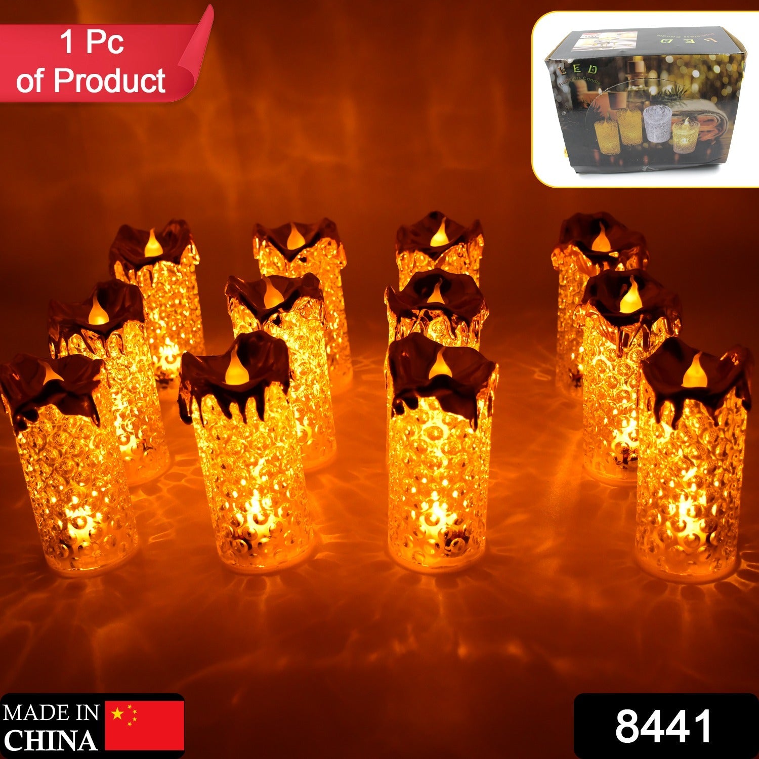 Gold LED Flameless Candles for Decor & Gifting, Diwali (12 Pc MOQ)