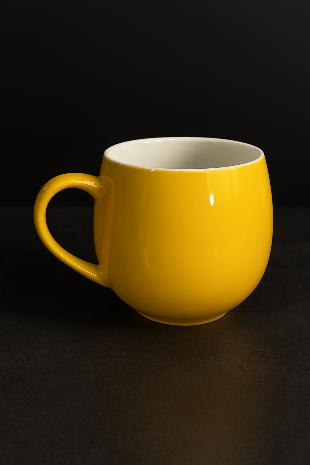 Yellow Ceramic Emoji Mug with Winking Smile Face – Fun and Quirky Coffee Cup for Kids & Adults, 350ml Cute Cartoon Gift Mug for Tea, Coffee, Milk & Hot Beverages