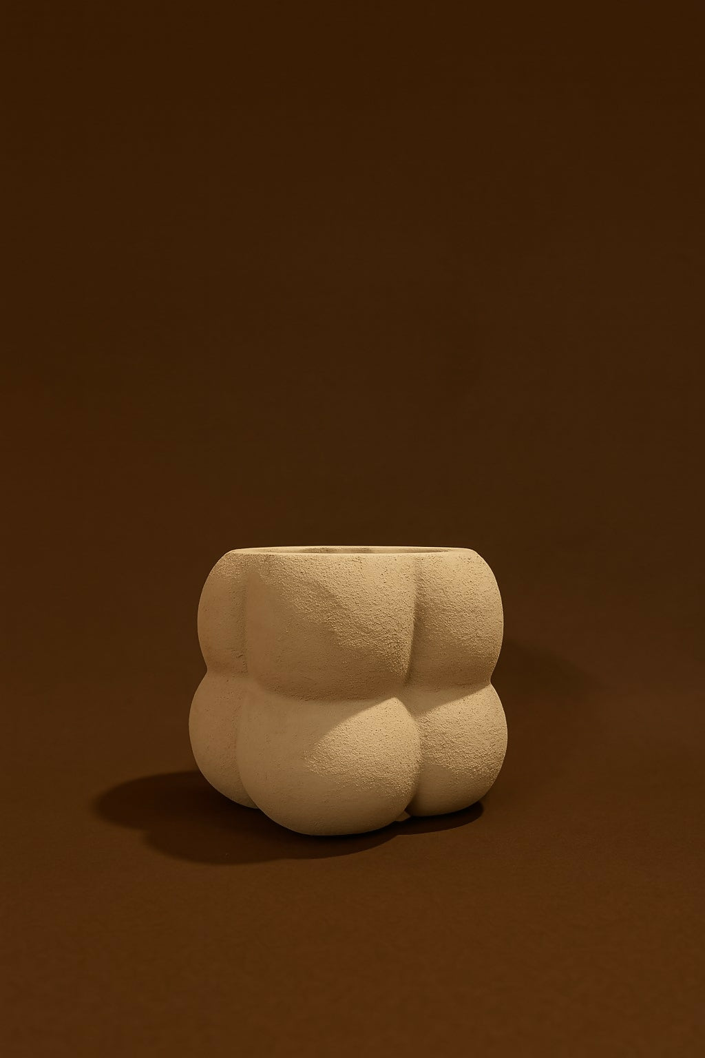 Beige Abstract Bubble Ceramic Planter Pot – Small Sculptural Indoor Plant Pot with Textured Finish for Succulents, Cacti, and Herbs – Modern Minimalist Decorative Pot for Home, Office, or Gifting