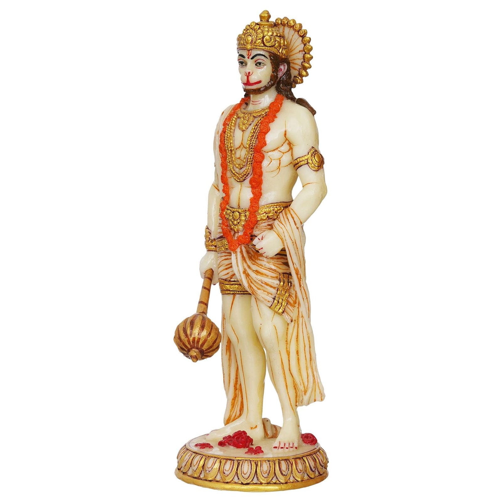 Marble Standing Hanuman Ji murti for Pooja Room Standing Hindu Lord Hanuman Statue for Home Temple Hotel Pooja Bajrangbali Idol Bala Ji Murti Best for Gift