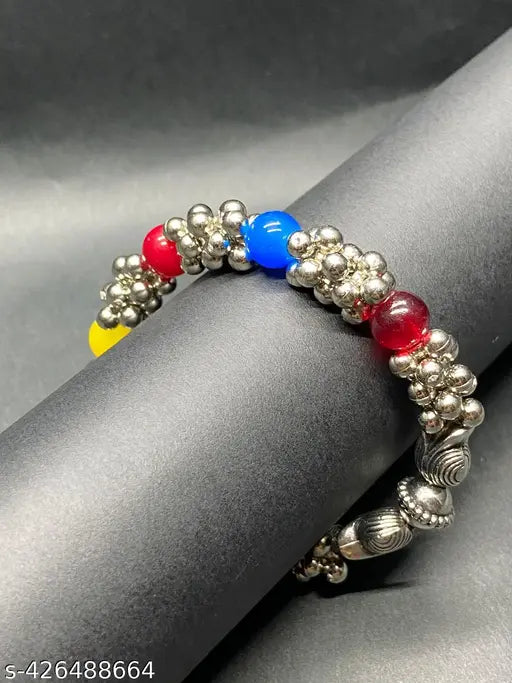 Multicolored Oxidised Work Beads Bracelets