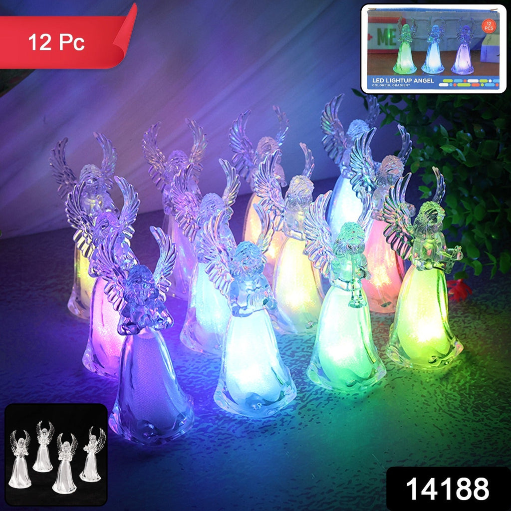 Decorative LED Light-Up Angel Figurines (12 Pc)