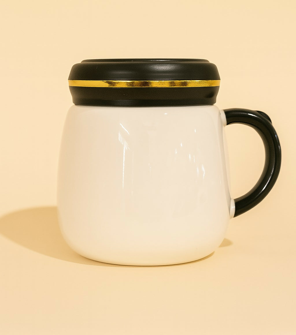 Cute Panda Ceramic Mug with Lid – 3D Cartoon Animal Face Coffee Cup for Kids, Girls & Gift Use