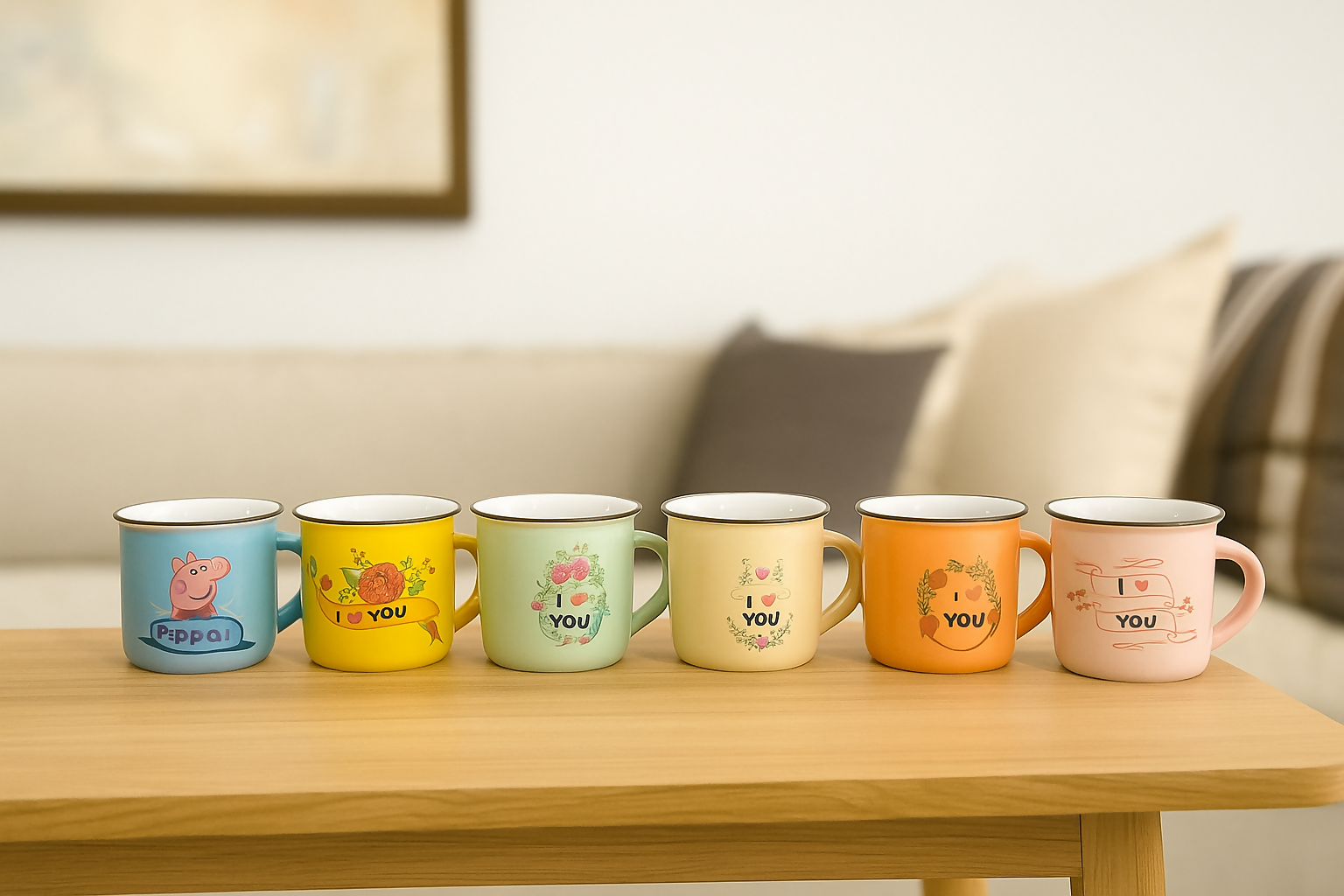 LoveBloom Ceramic Mug Gift Set (Set of 6) Gifts Mug Bulk Motivational Cups Set 6oz Coffee Mugs with Handle Enamel Tumbler for Nursing Graduation Doctor Student School Thank You Gift(Multicolor,6 Pcs)