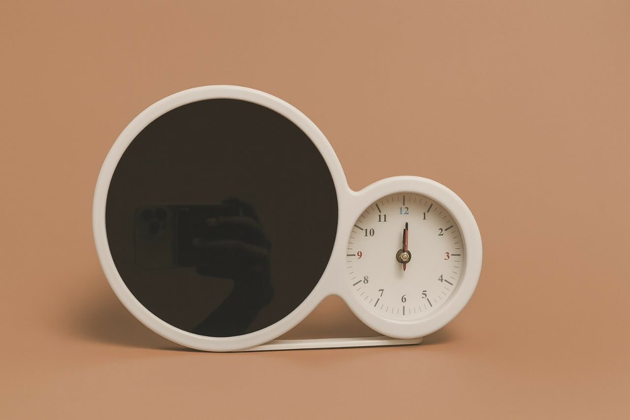 Personalized Dual-Ring Wedding Photo Frame with Analog Clock | Elegant Tabletop Decor Gift for Couples, Anniversaries, Weddings & Home