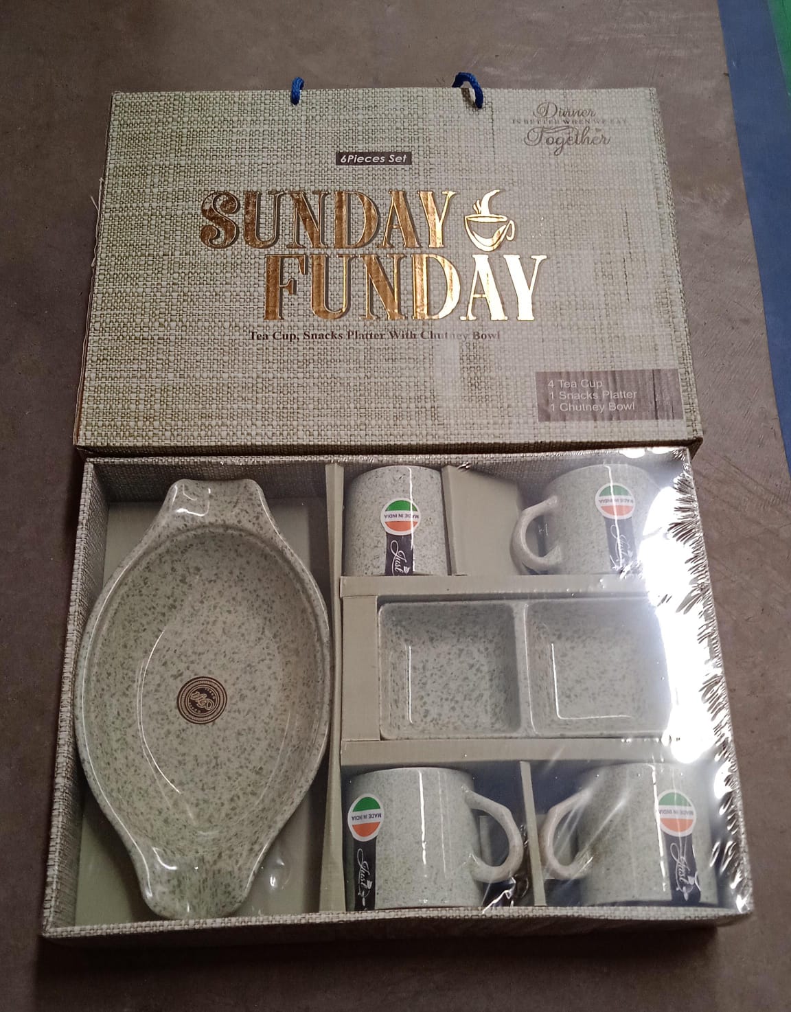 Sunday Funday 6-Piece Tea Set – Platter & Dual Bowl