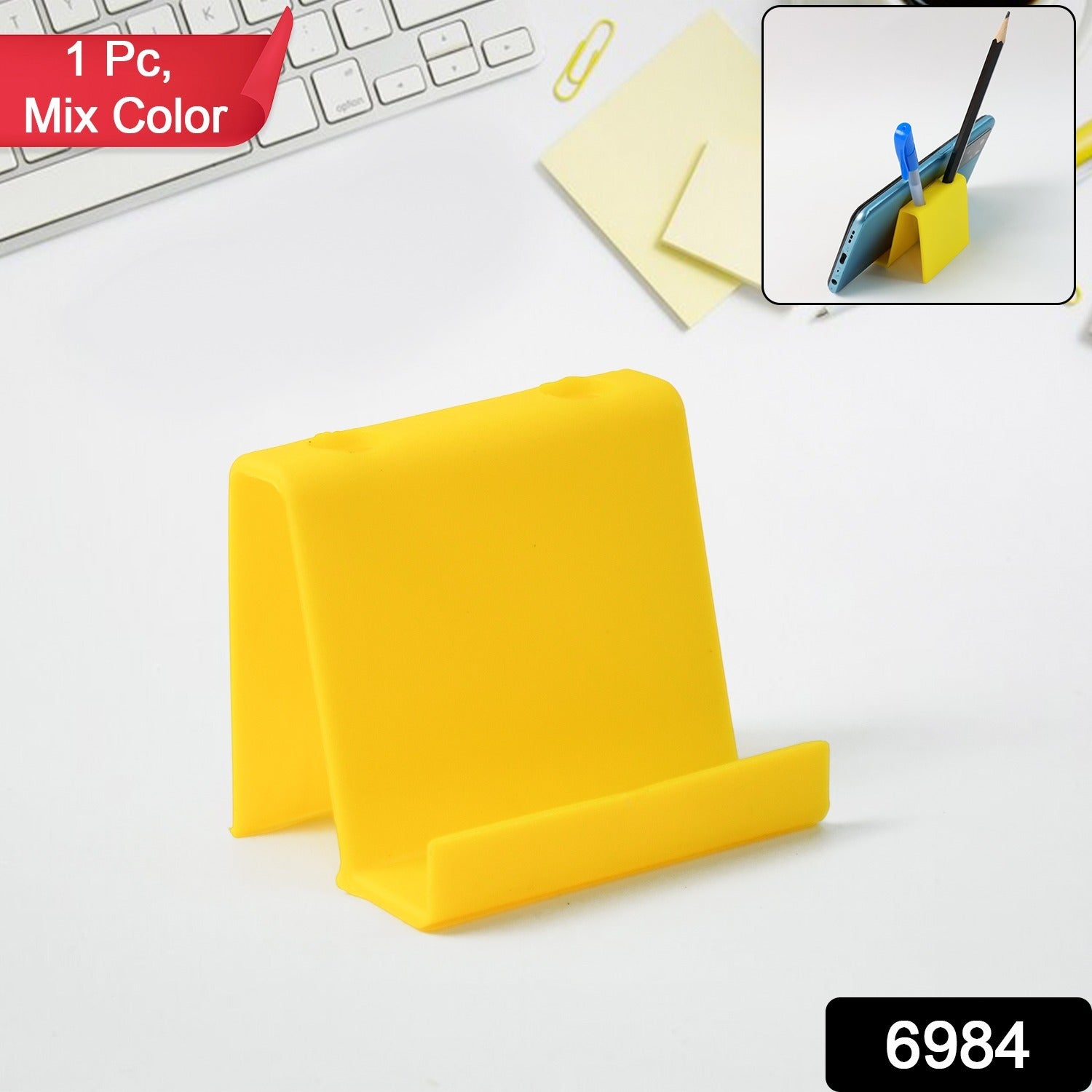 Multifunctional Plastic Mobile Phone Stand & Pen Holder (1 Pc & mix color)