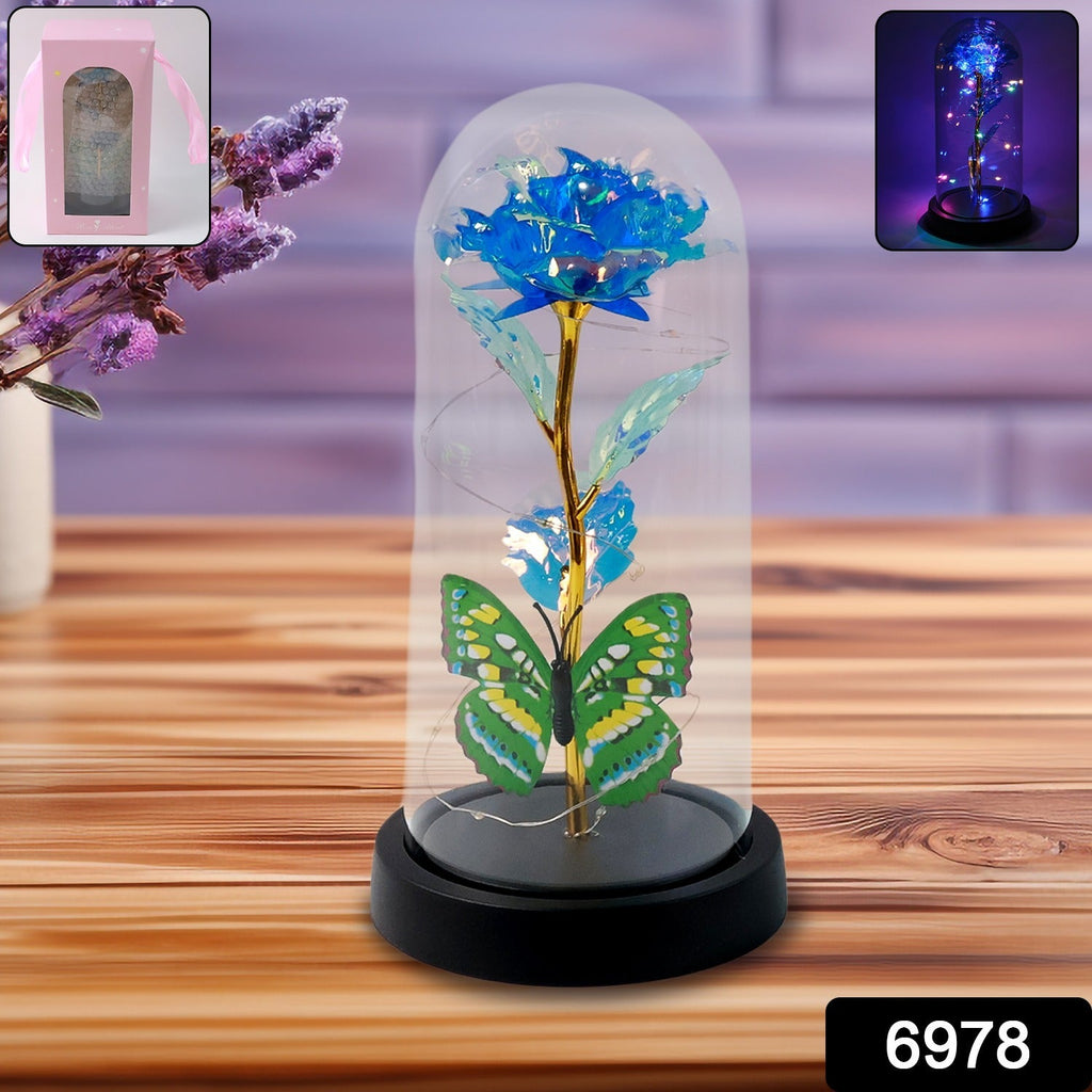 LED-Powered Eternal Rose in plastic Dome (1 Pc / Battery not Included)