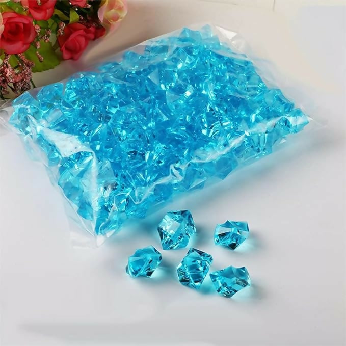 Aqua Blue Decorative Acrylic Ice Crystals Stone