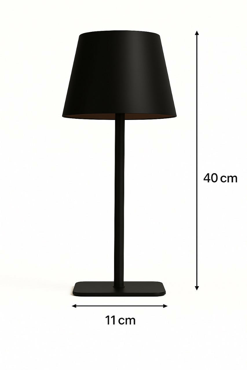 HOME DECOR Modern Black LED Table Lamp – Minimalist Warm Light Bedside/Desk Lamp